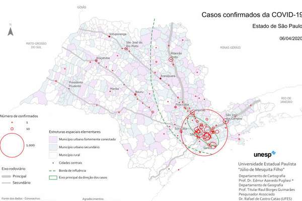 Estudo da Unesp detalha rotas de dispersão da Covid-19 no interior Paulista