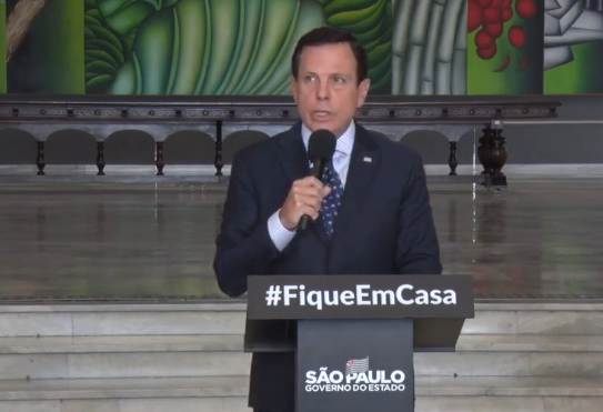 Doria liga crise à pandemia e não à quarentena