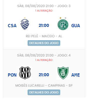 CBF altera datas e horários da primeira rodada da Série B