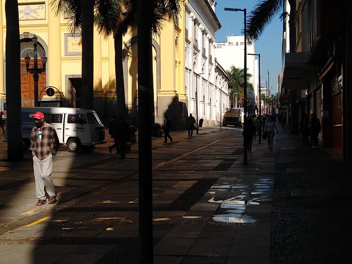 Uso de máscaras é amplo no centro de Campinas