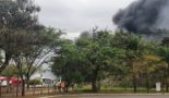 Incêndio destrói ônibus em Paulínia; veja fotos
