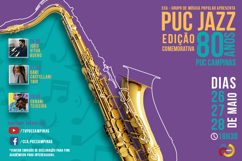 PUC-Campinas traz apresentações online de jazz