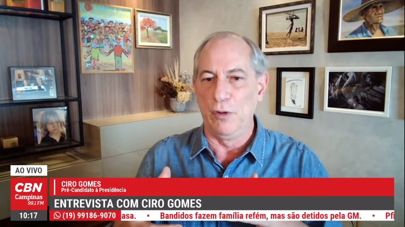 Ciro Gomes critica Bolsonaro e Lula