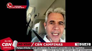 Felipe d’Avila, pré-candidato à presidente pelo NOVO, fala com a CBN Campinas