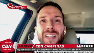 Vinicius Poit,  pré-candidato do NOVO para o governo de SP,  fala com a CBN