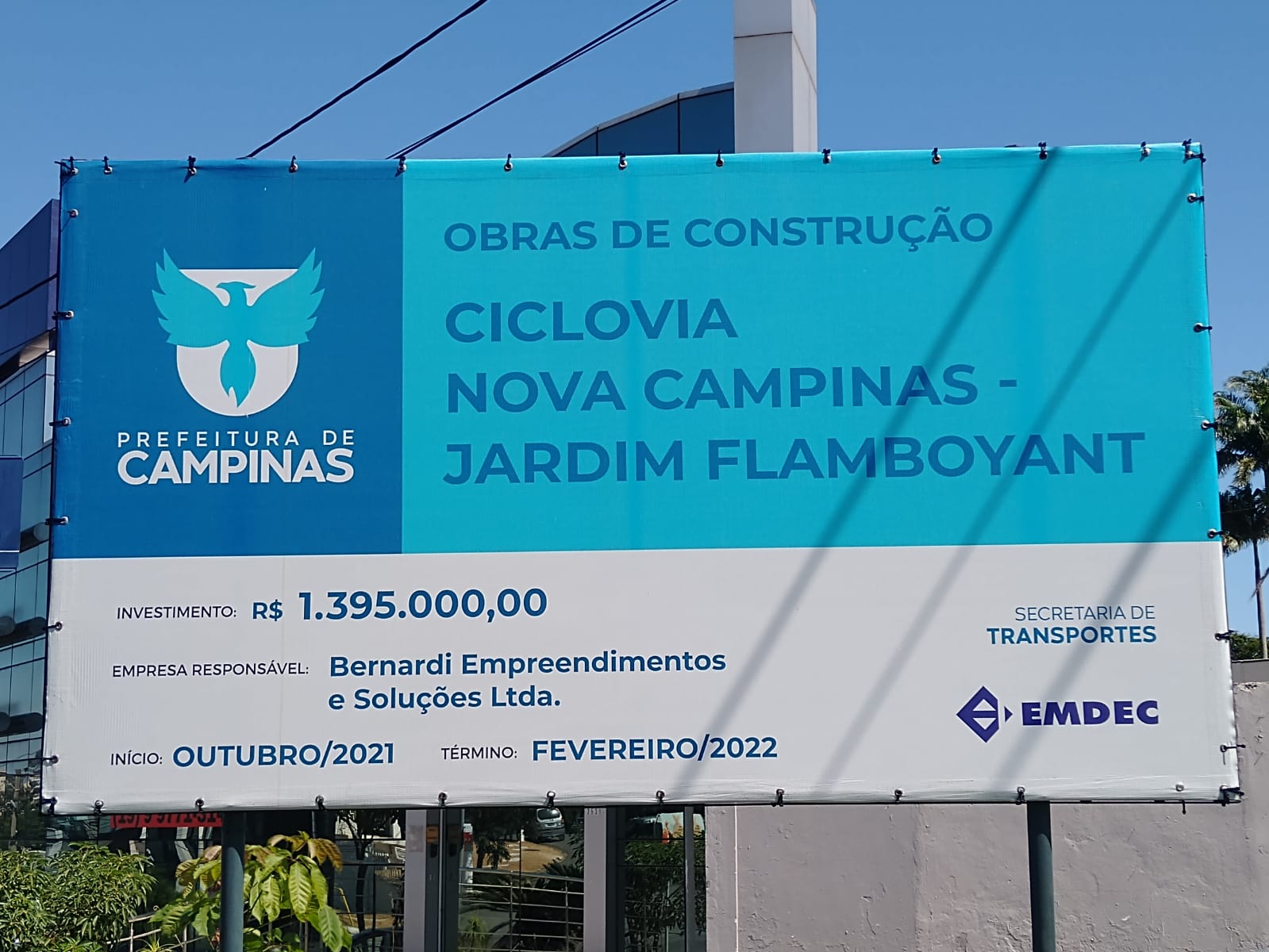 Entrega de ciclovia no Nova Campinas está atrasada