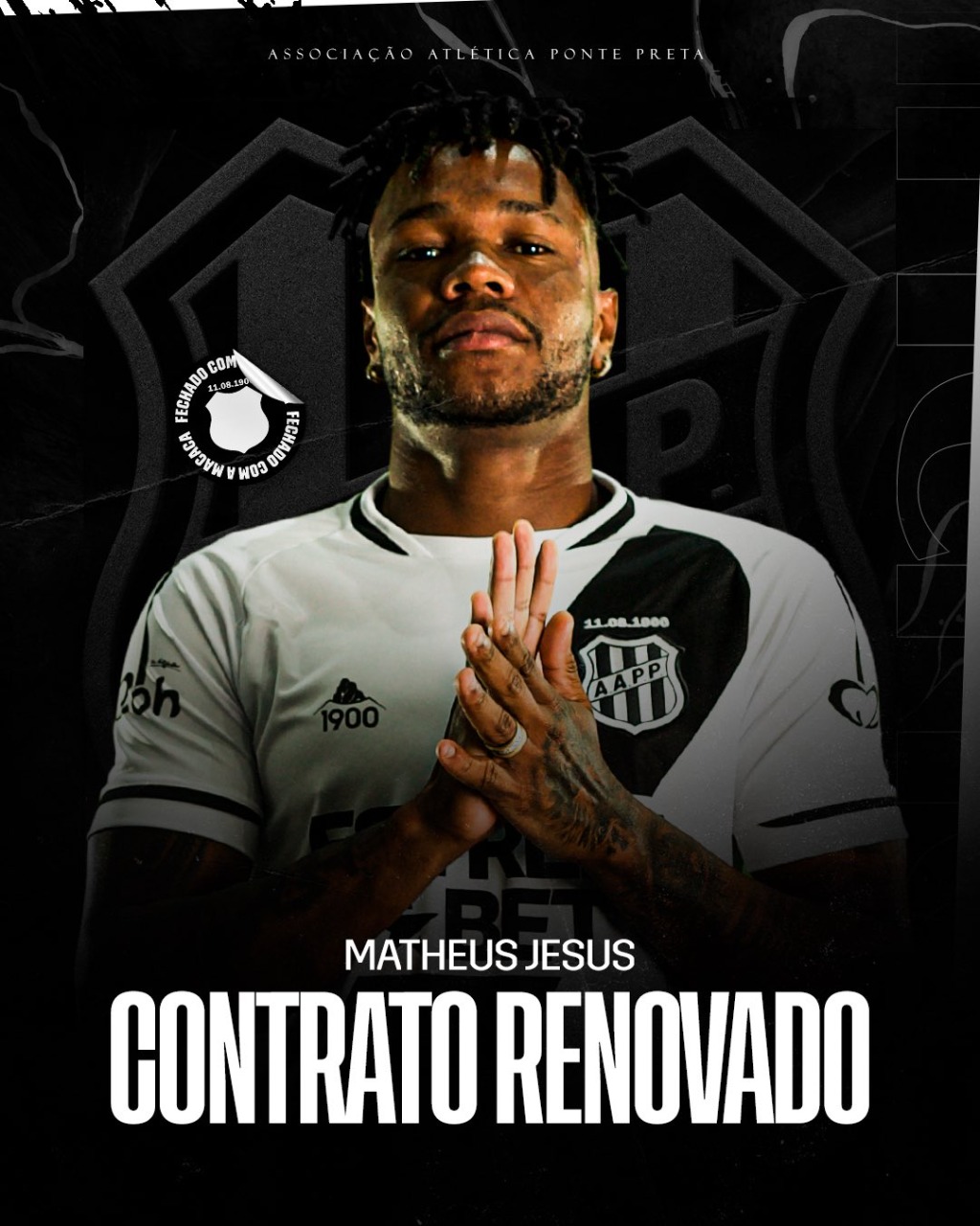 Ponte Preta anuncia renovação de contrato com Matheus Jesus