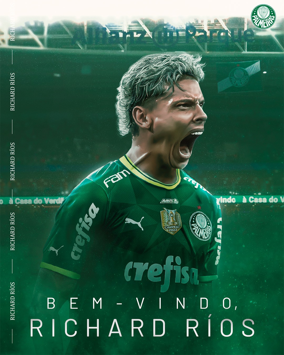Após negociação com o Guarani, Palmeiras confirma contratação de Richard Ríos