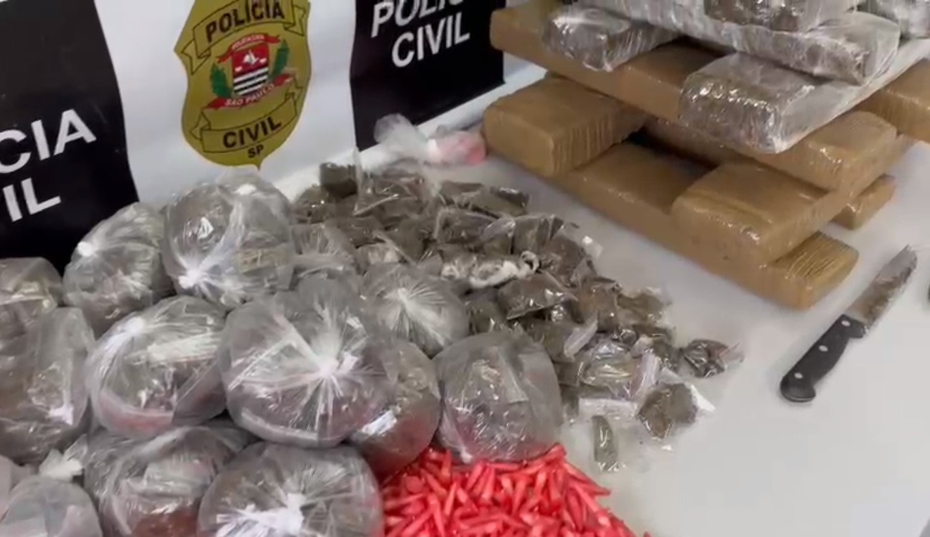 Polícia apreende 22 quilos de drogas em Americana; uma mulher foi detida