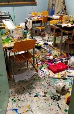 Escola de Valinhos é vandalizada com tinta guache e sala revirada