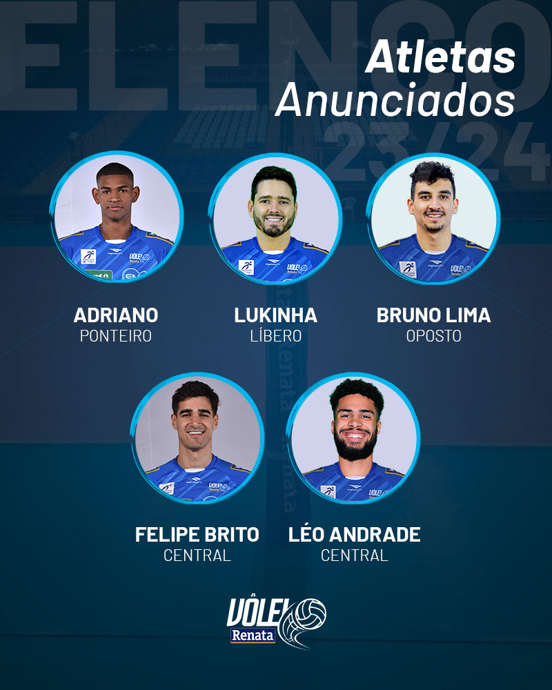Com três reforços e duas renovações, Vôlei Renata inicia reformulação para temporada 2023/24