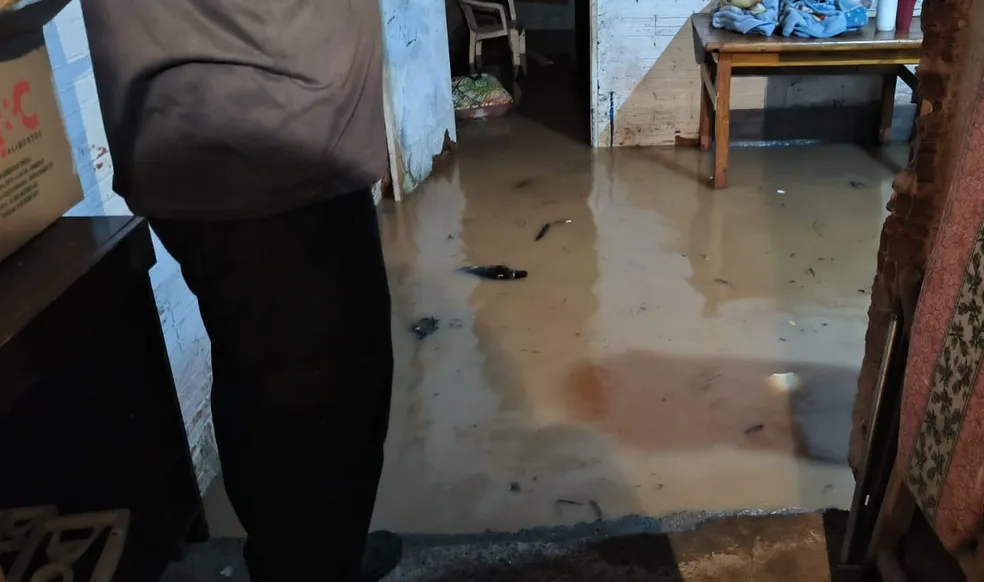 Chuva alaga córrego em Cosmópolis e deixa famílias desabrigadas