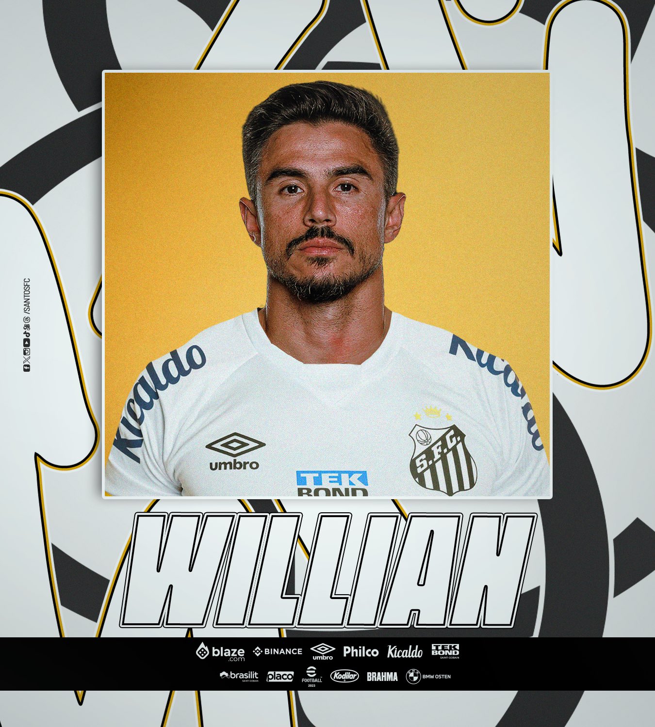Santos confirma acerto com o atacante Willian Bigode
