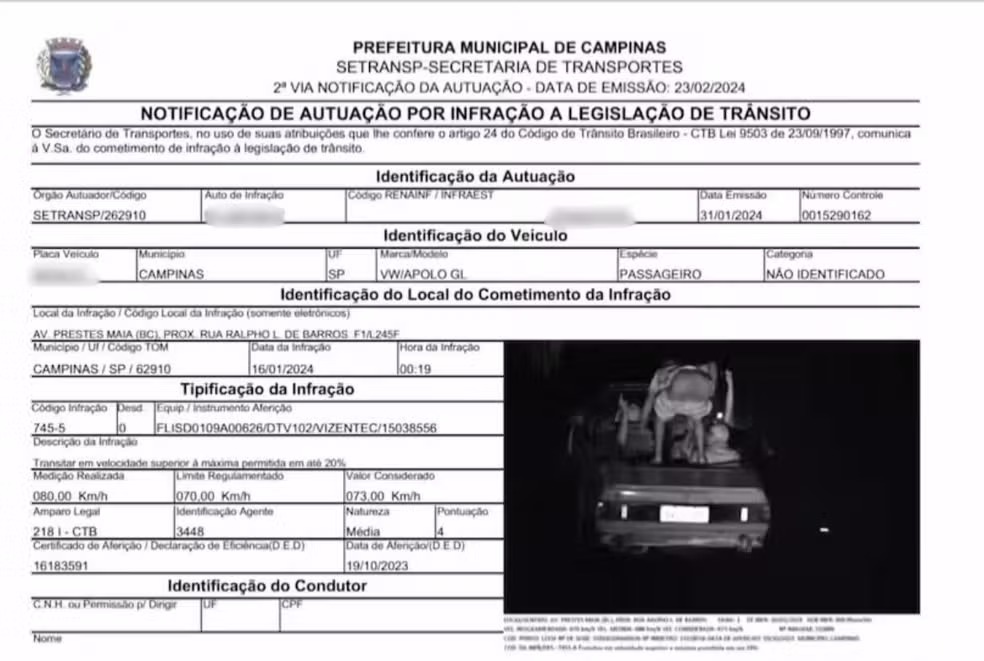 Radar registra homem com calça abaixada ao passar pelo equipamento em Campinas 