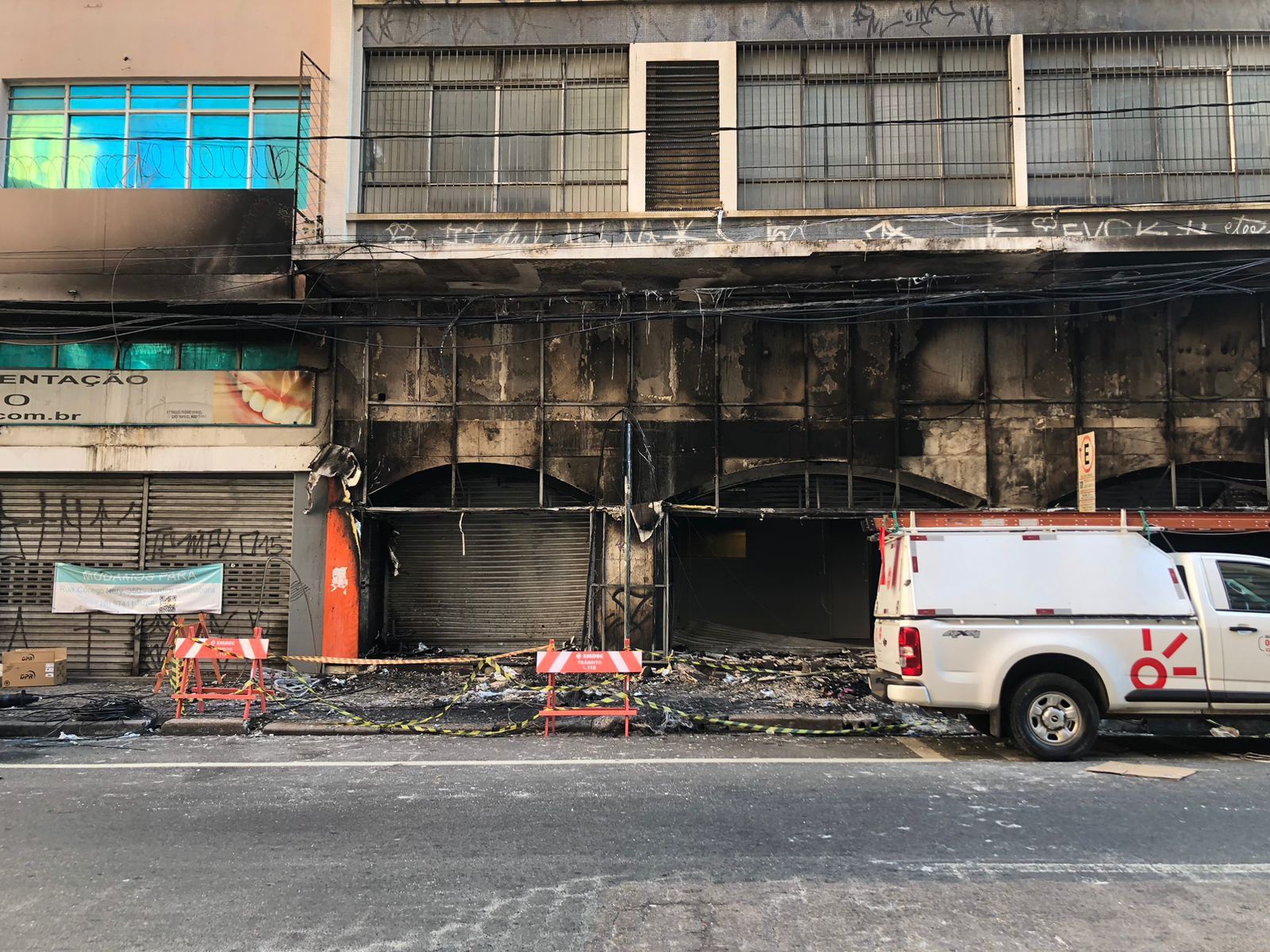 Defesa Civil interdita parte de prédio incendiado no Centro de Campinas 