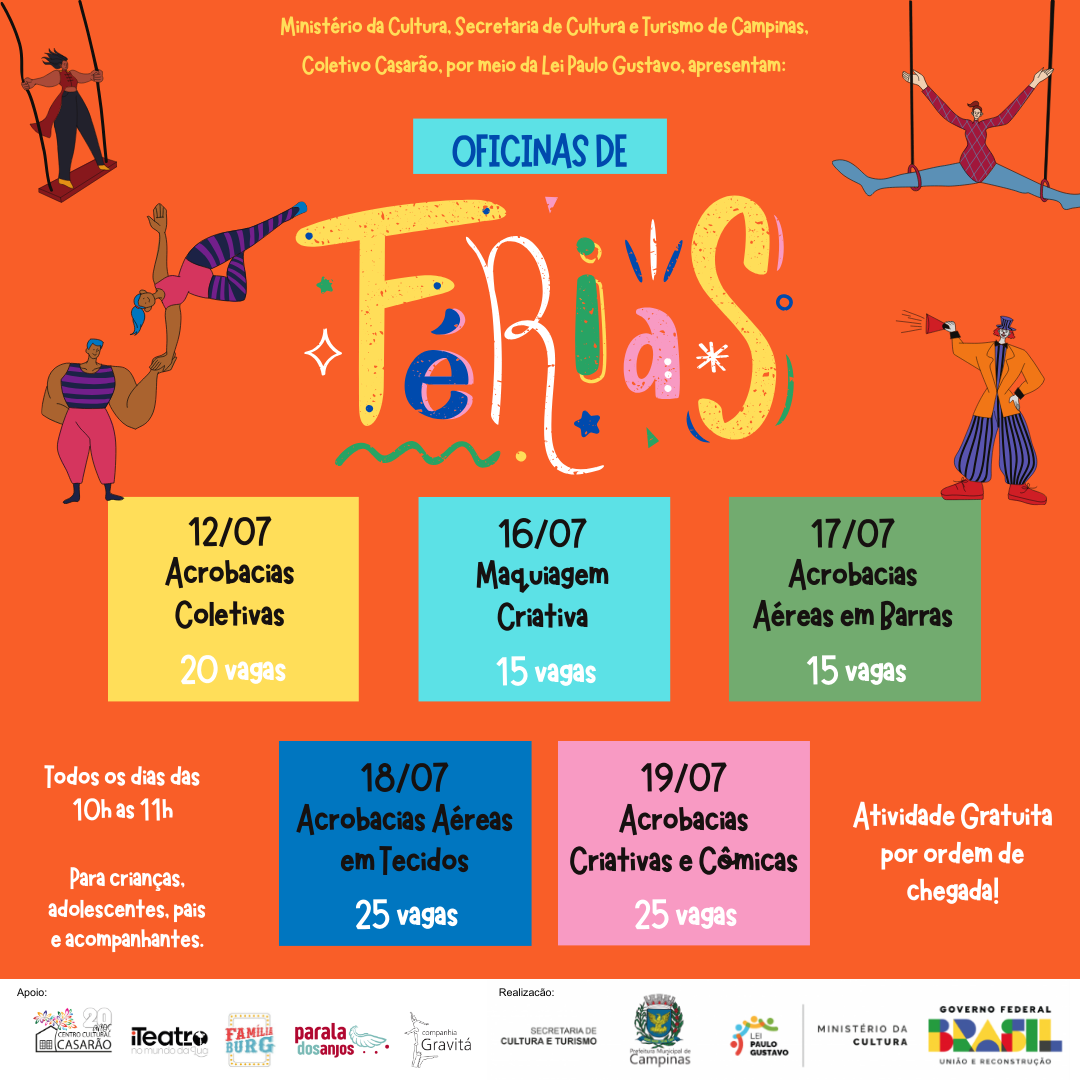 Centro Cultural Casarão oferecerá oficinas de férias para crianças e adolescentes