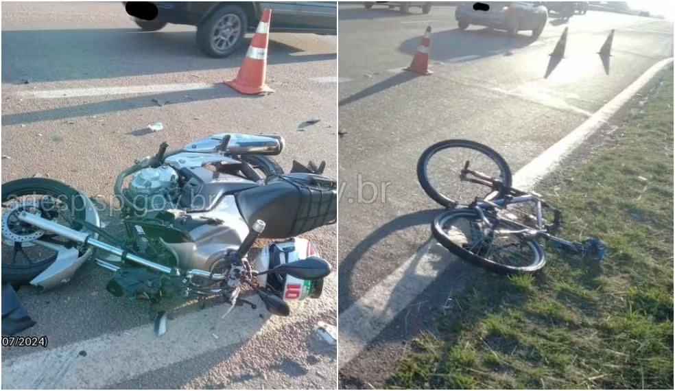 Acidente na SP-101 mata ciclista e deixa motociclista gravemente ferido 
