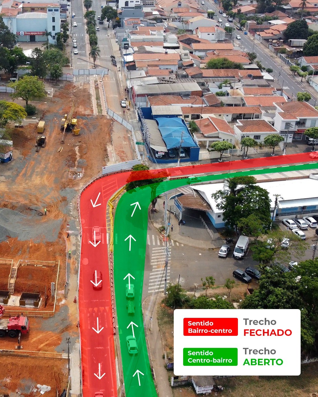 Acesso à Avenida Santana é fechado em Hortolândia para obras na linha férrea