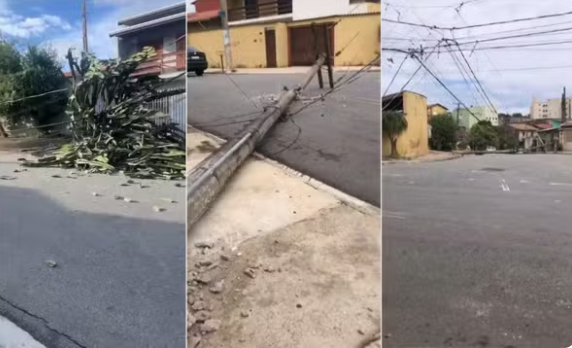 Cacto derruba dois postes e moradores ficam sem energia no Jardim Itayu