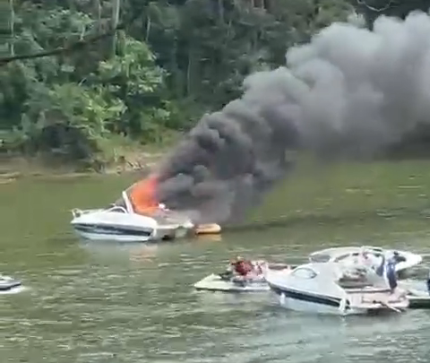 Lancha explode na represa de Nazaré Paulista e seis pessoas ficam feridas