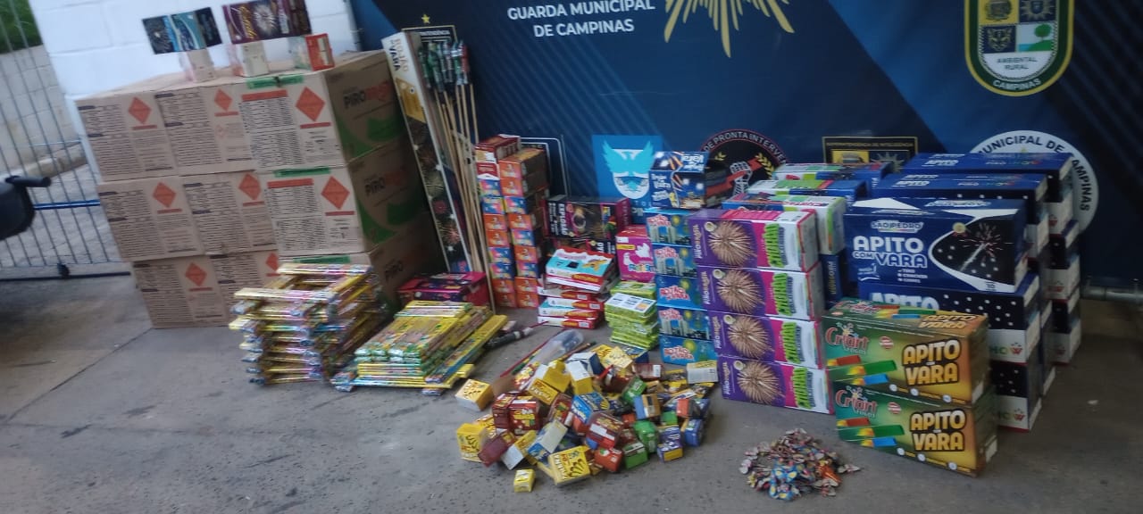 GM de Campinas apreende mais de 11 mil fogos de artifício avaliados em R$ 100 mil