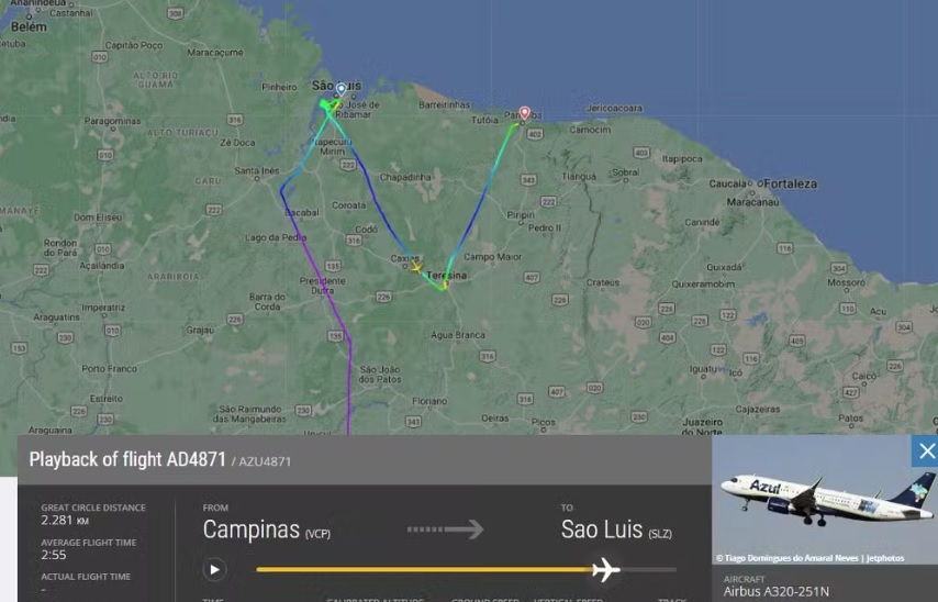Avião declara emergência por combustível após tentar pousar em 2 aeroportos