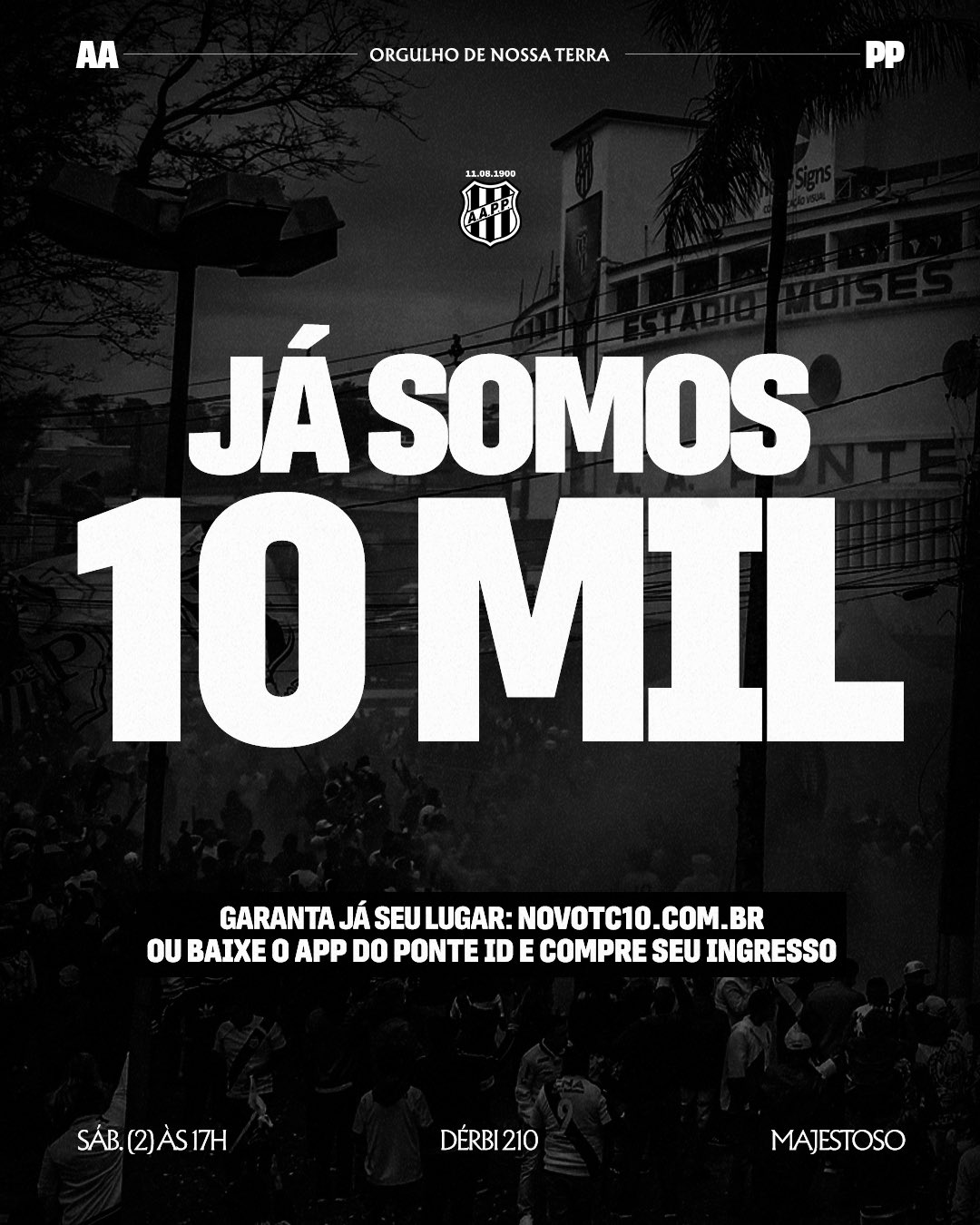 Ponte Preta divulga nova parcial de ingressos vendidos para o dérbi 210