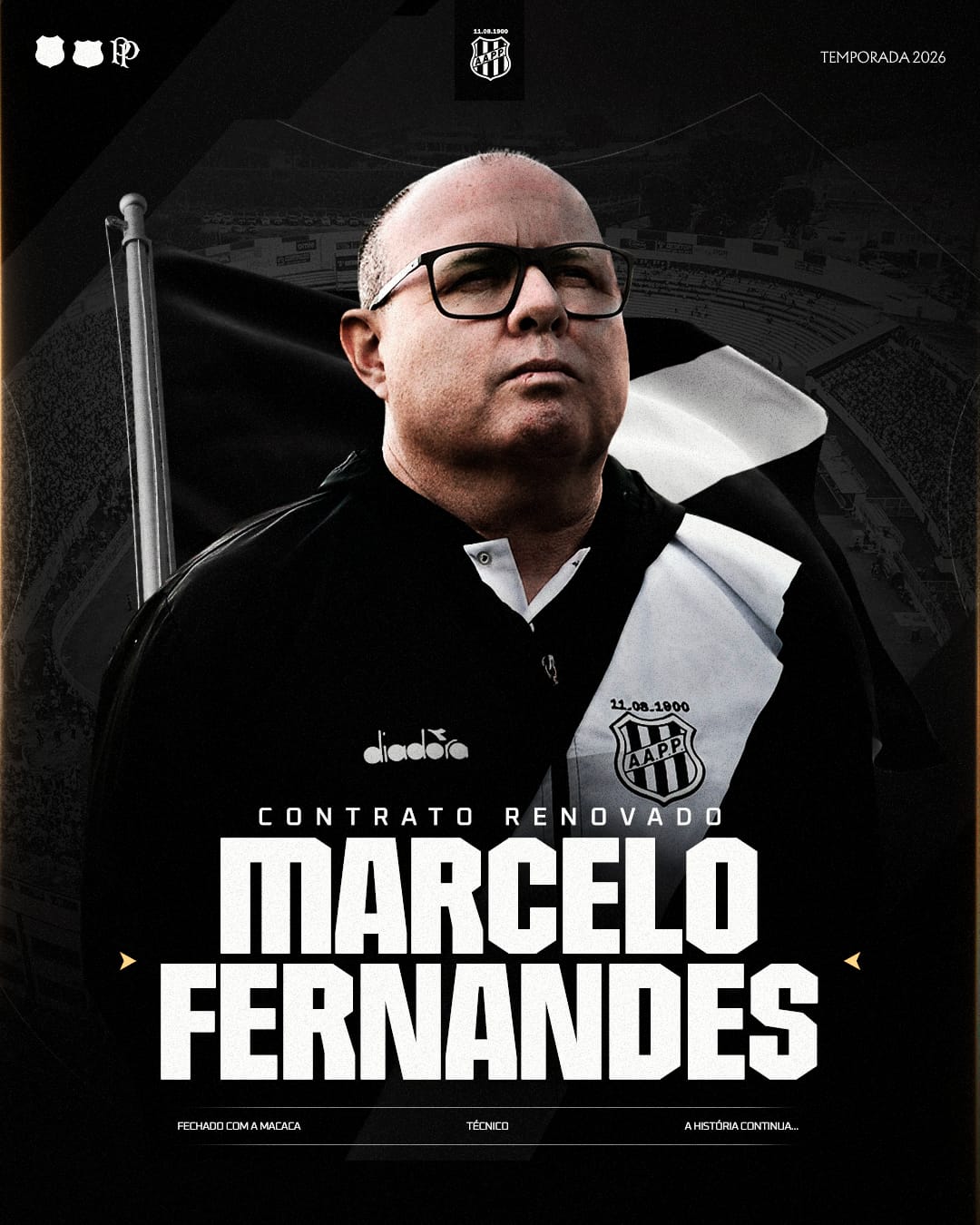Ponte Preta anuncia renovação de contrato com o técnico Marcelo Fernandes