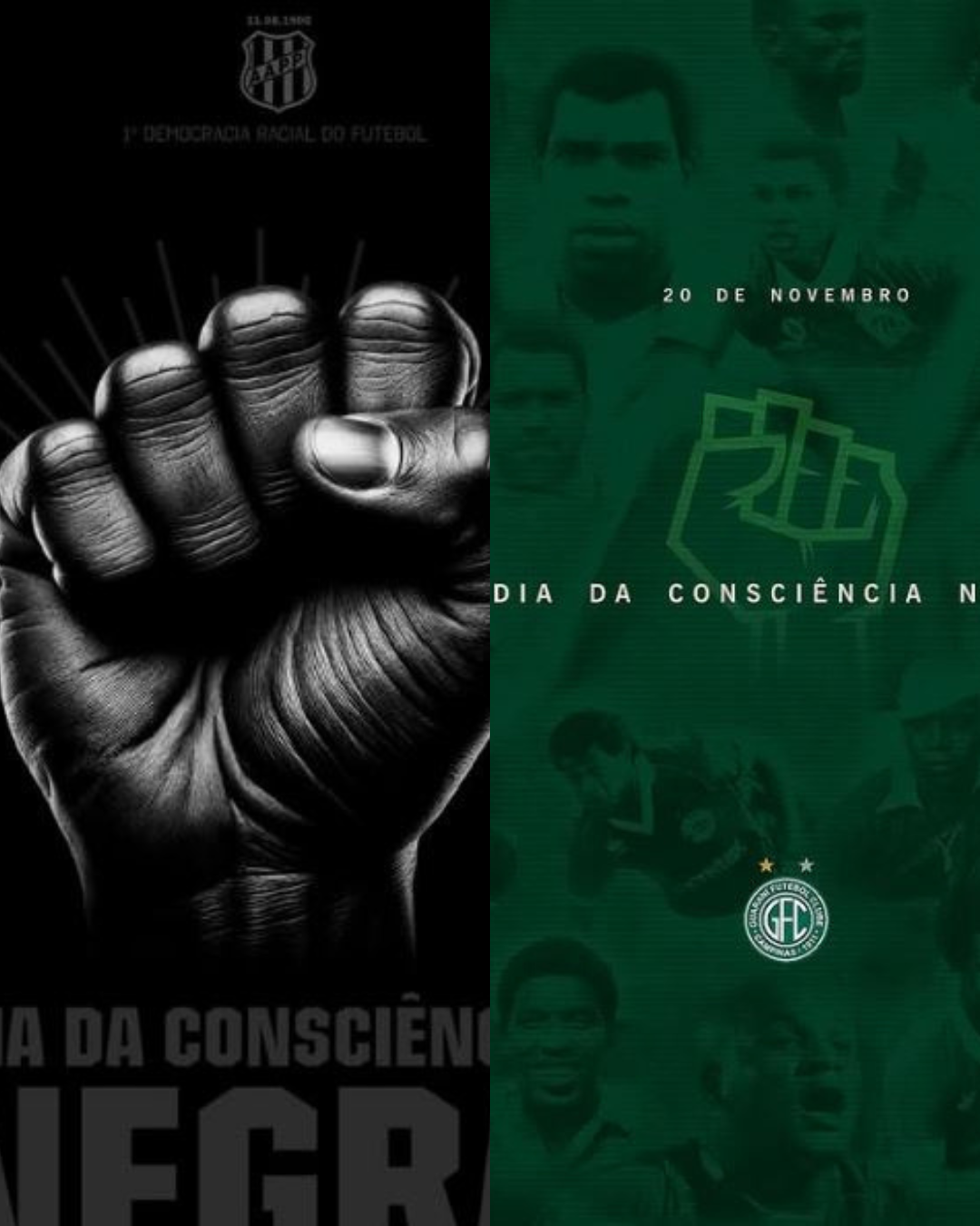 Ponte Preta e Guarani se manifestam no dia da Consciência Negra