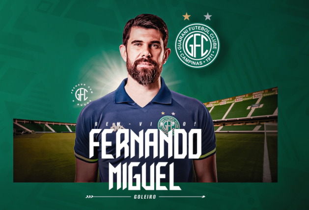 Guarani confirma contratação do goleiro Fernando Miguel e novo analista