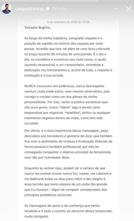Goleiro do Guarani se pronuncia após eliminação da Série C