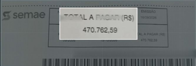 Moradora de Piracicaba recebe conta de água de R$ 470 mil
