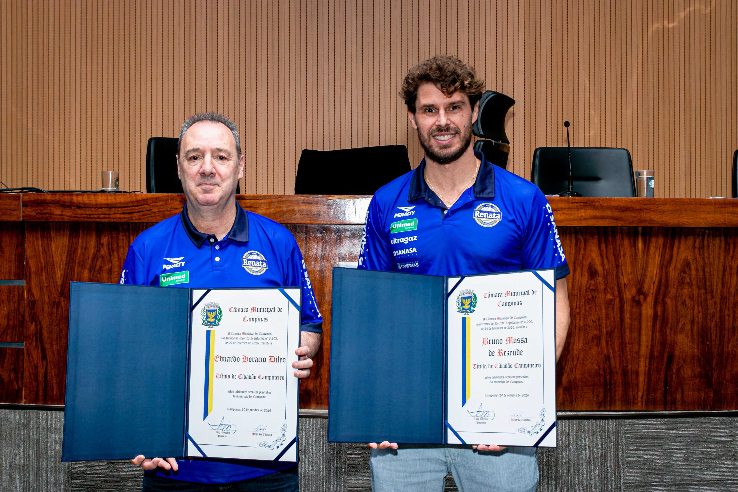 Horacio Dileu e Bruninho são homenageados com o título de Cidadão Campineiro